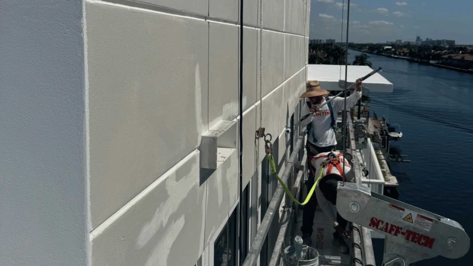 Commercial building exterior with a long-lasting protective coating in South Florida