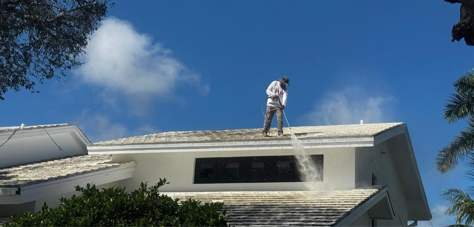 Well-maintained South Florida home exterior with fresh paint